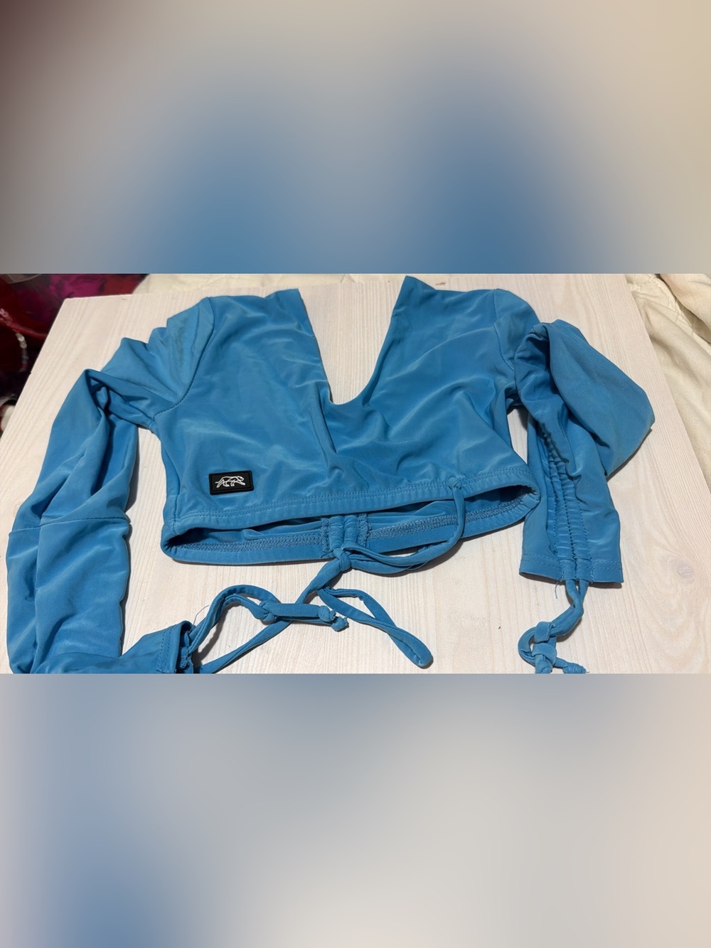 Tiger Friday Blue Long-Sleeve V-Neck Tie-CM